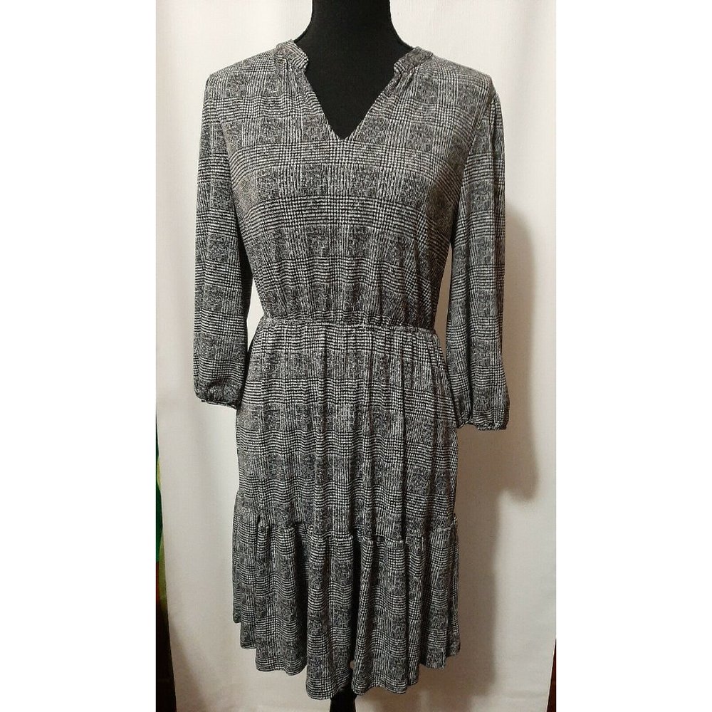 Kaileigh Black & White Checked w/Tagws S Women's Dress